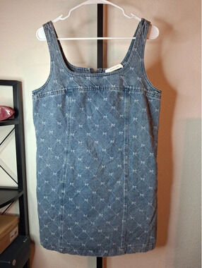 Mustard Seed Blue Wash-denim Sleeveless Mini dress size L